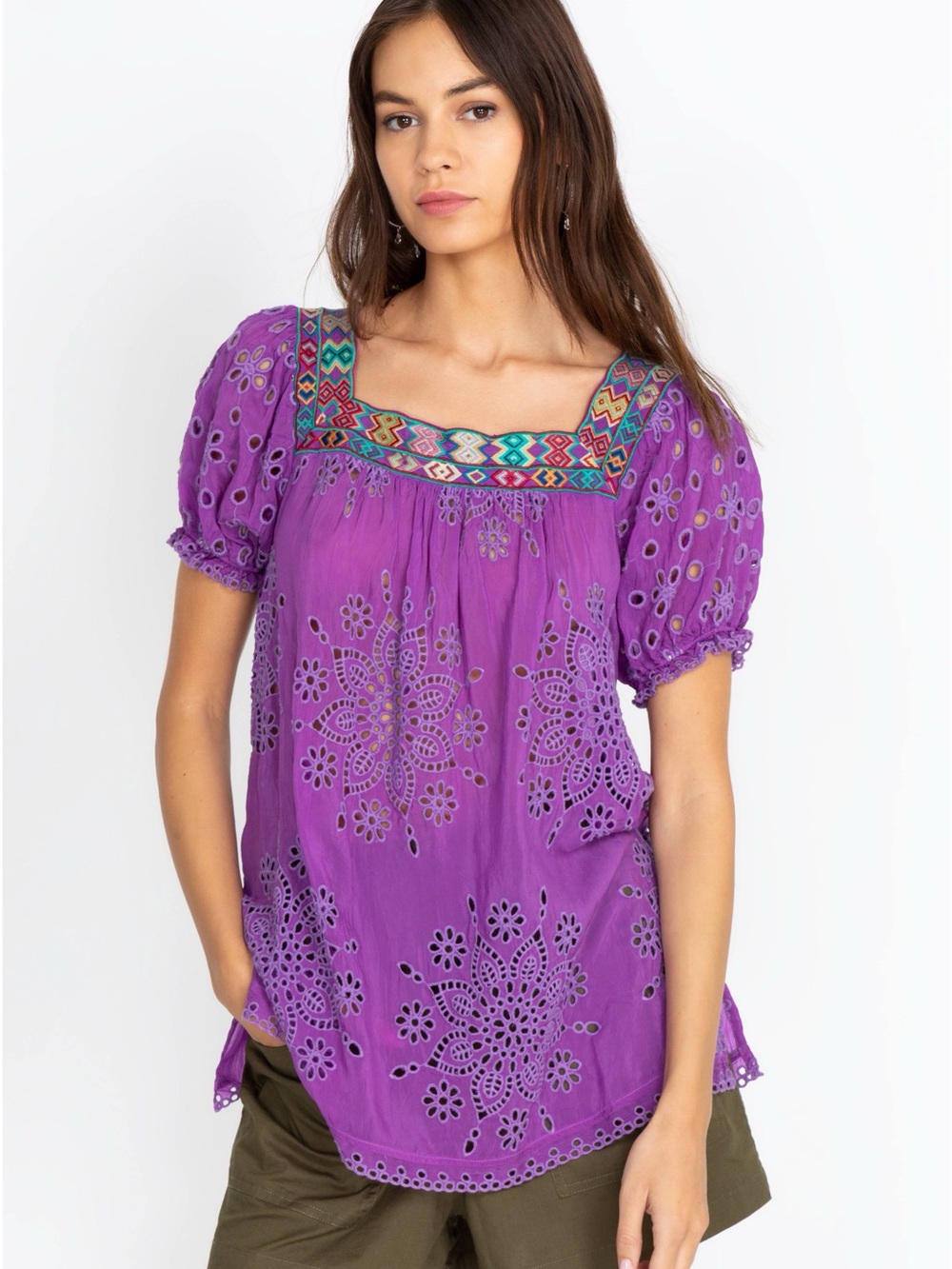 Johnny Was Happy Sia blouse in the color iris